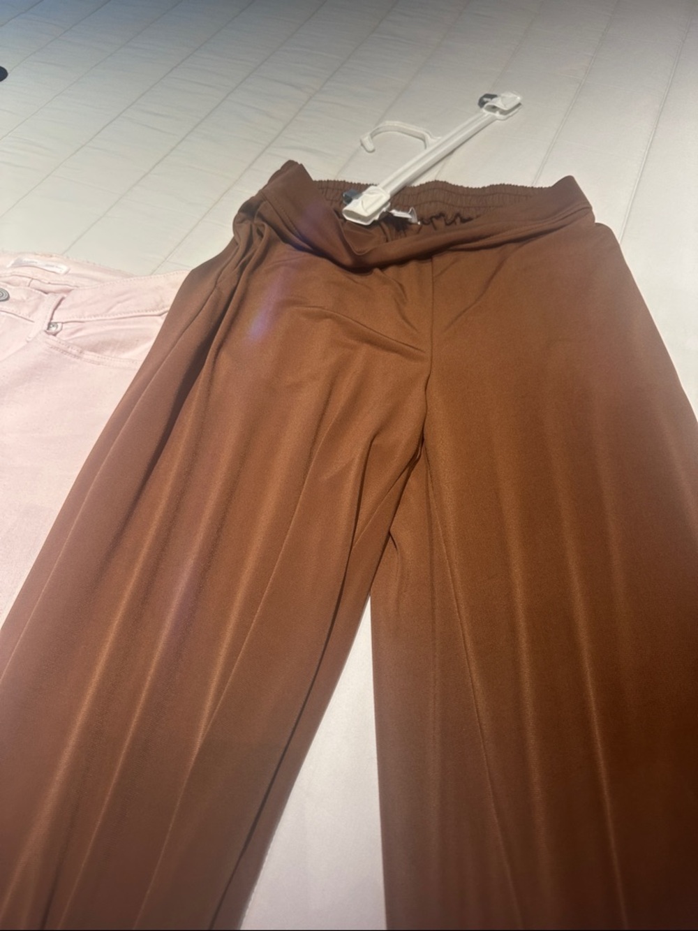 Brown Elastic Waist Pull-On Pants